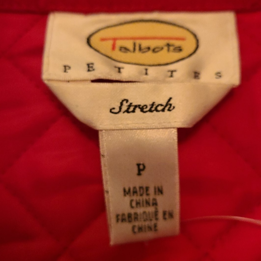Talbots Red Quilted Jacket Size P(Small) - image 7